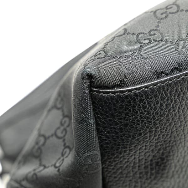 Pre-owned Gucci Large GG Canvas Charm Dome Satchel Black