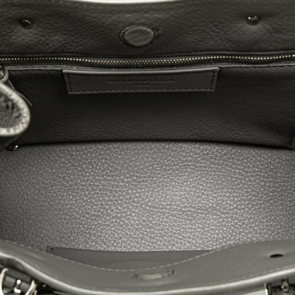 Pre-owned Balenciaga Mini Leather Papier A4 Zip Around Satchel Gray