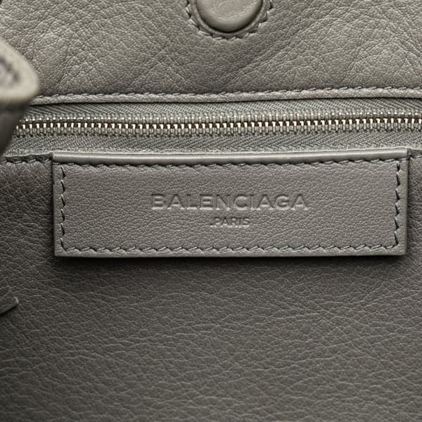 Pre-owned Balenciaga Mini Leather Papier A4 Zip Around Satchel Gray