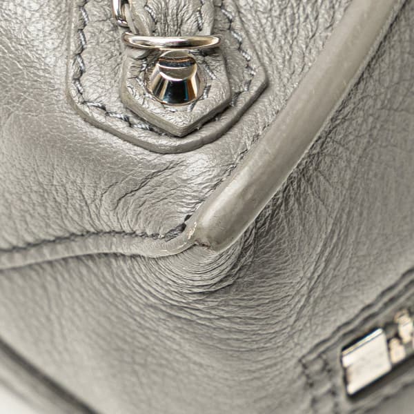 Pre-owned Balenciaga Mini Leather Papier A4 Zip Around Satchel Gray