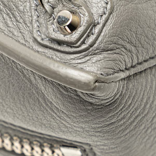 Pre-owned Balenciaga Mini Leather Papier A4 Zip Around Satchel Gray