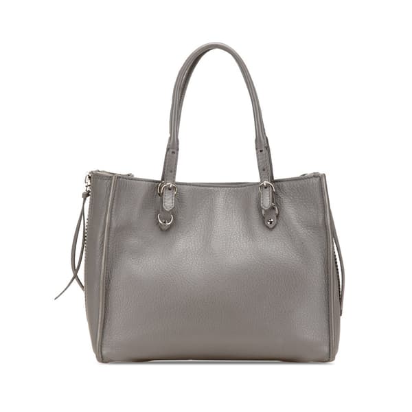 Pre-owned Balenciaga Mini Leather Papier A4 Zip Around Satchel Gray