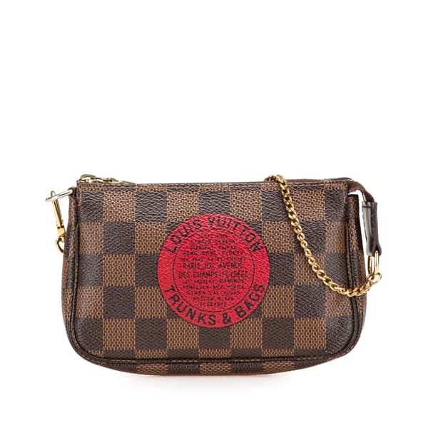 Pre-owned Louis Vuitton Damier Ebene Trunks and Bags Mini Pochette Accessoires Brown