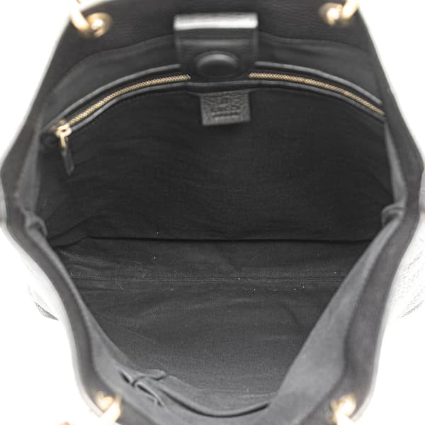 Pre-owned Gucci Tall Leather Bamboo Shopper Tote Black