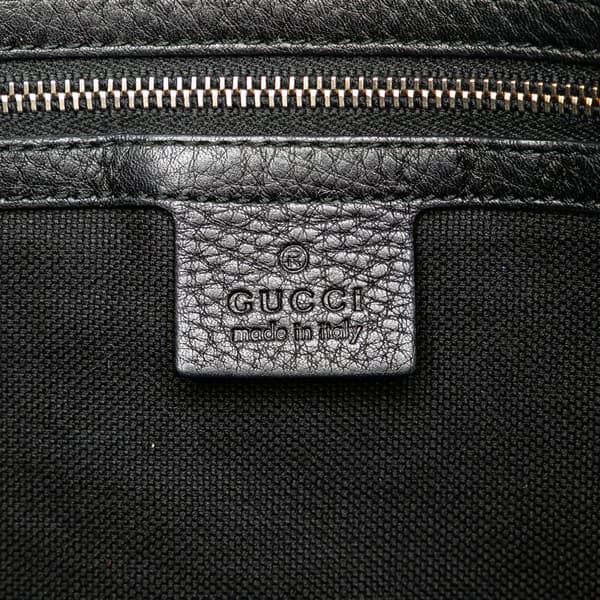 Pre-owned Gucci Tall Leather Bamboo Shopper Tote Black