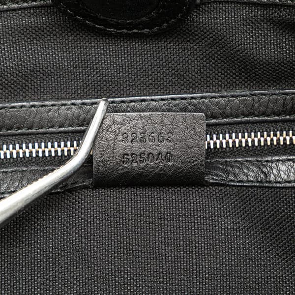 Pre-owned Gucci Tall Leather Bamboo Shopper Tote Black