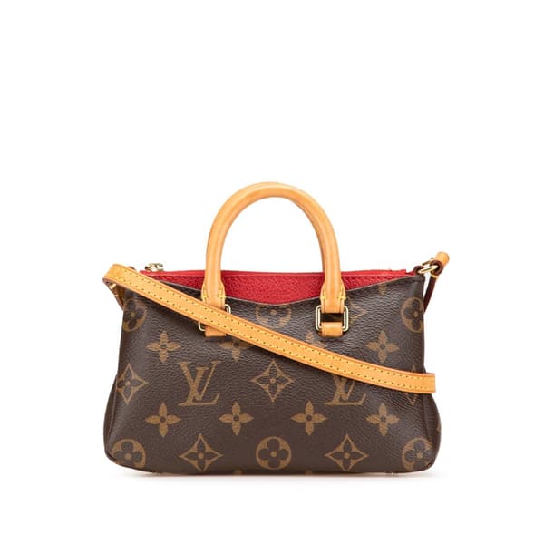 Pre-owned Louis Vuitton Monogram Nano Pallas Brown