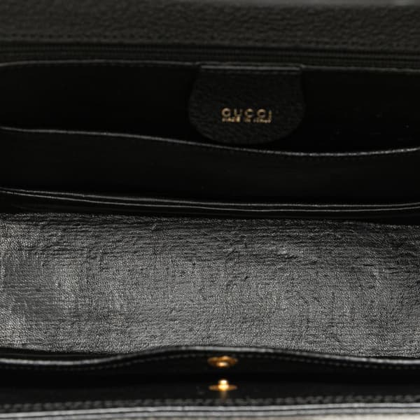 Pre-owned Gucci Calfskin Bamboo Night Black