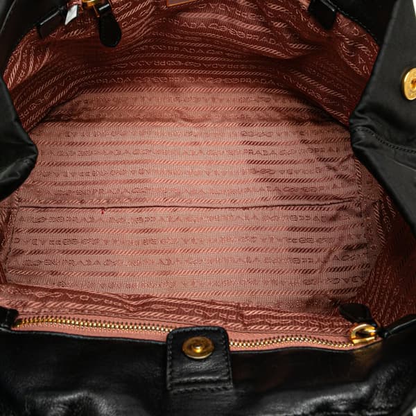 Pre-owned Prada Tessuto Fiocco Bow Handbag Black
