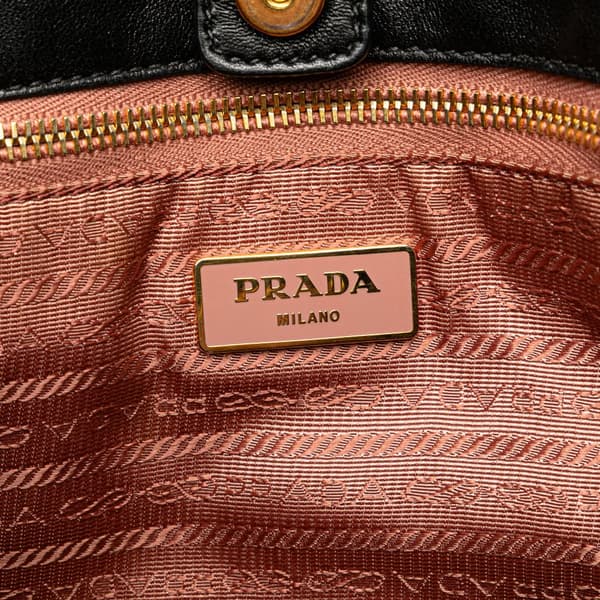 Pre-owned Prada Tessuto Fiocco Bow Handbag Black