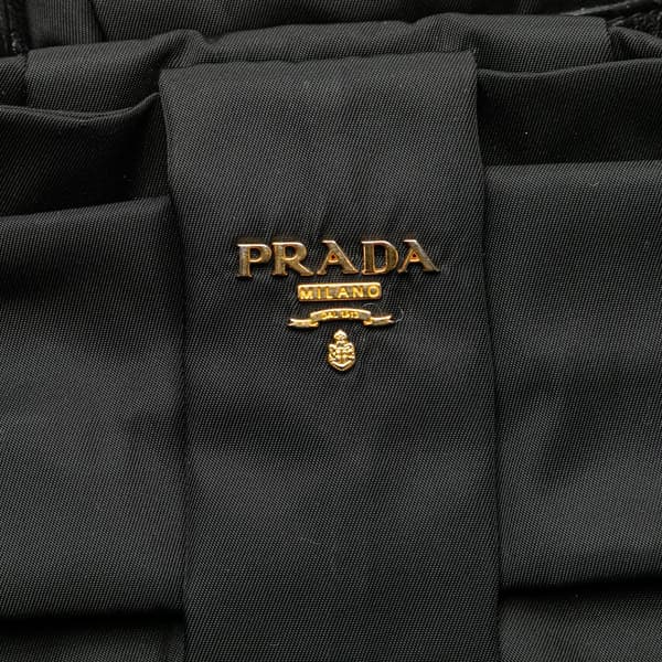 Pre-owned Prada Tessuto Fiocco Bow Handbag Black
