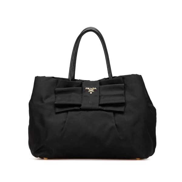 Pre-owned Prada Tessuto Fiocco Bow Handbag Black