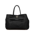 Miniatyrbilde 1 av 10: Pre-owned Prada Tessuto Fiocco Bow Handbag Black