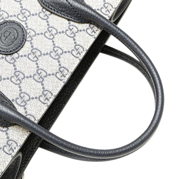Pre-owned Gucci Small GG Supreme Interlocking G Tote Brown