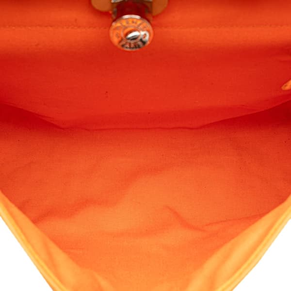 Pre-owned Hermès Toile Herbag Zip 31 Orange