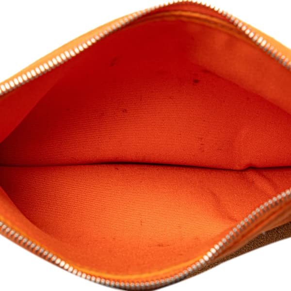 Pre-owned Hermès Toile Herbag Zip 31 Orange