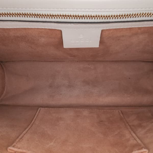 Pre-owned Gucci Small Leather Sylvie Satchel White