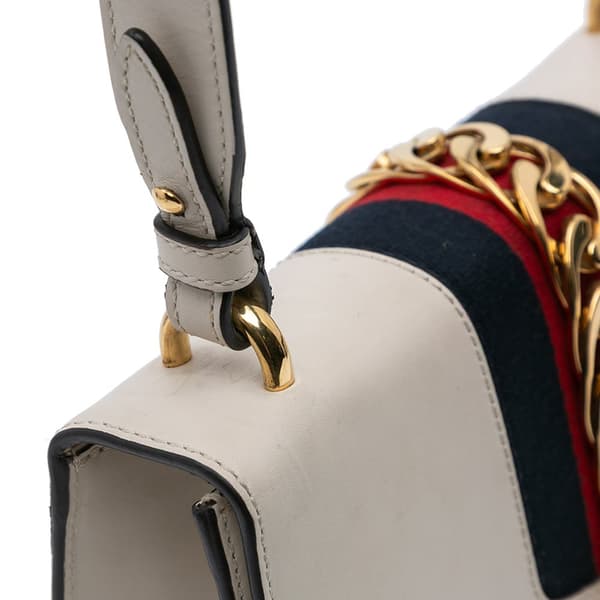 Pre-owned Gucci Small Leather Sylvie Satchel White