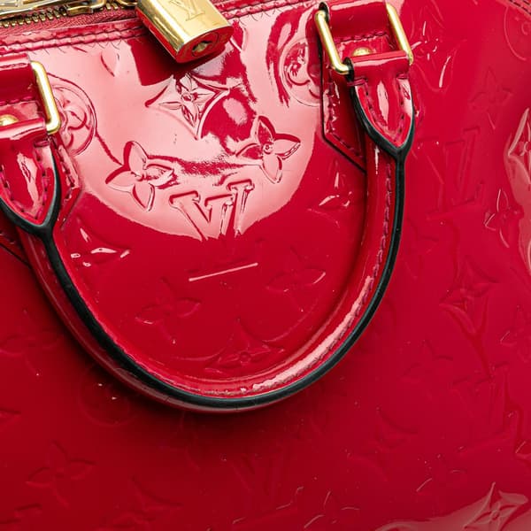 Pre-owned Louis Vuitton Monogram Vernis Alma PM Red