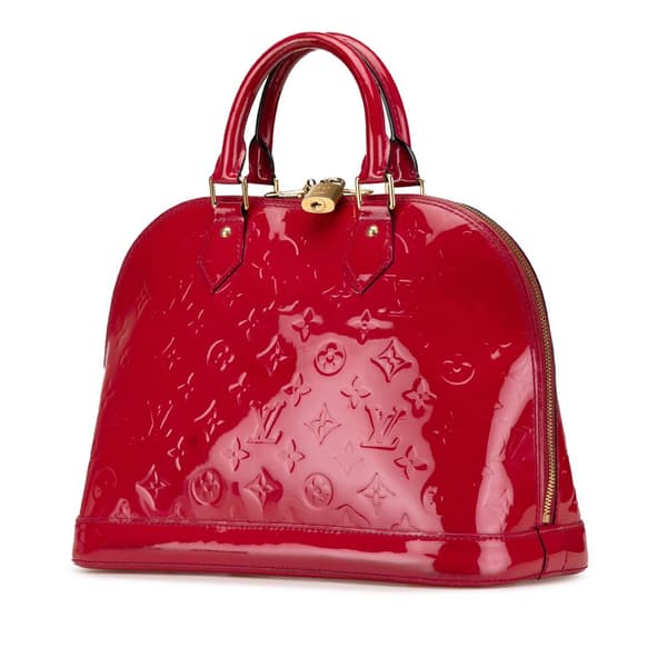 Pre-owned Louis Vuitton Monogram Vernis Alma PM Red