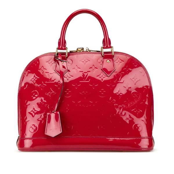 Pre-owned Louis Vuitton Monogram Vernis Alma PM Red