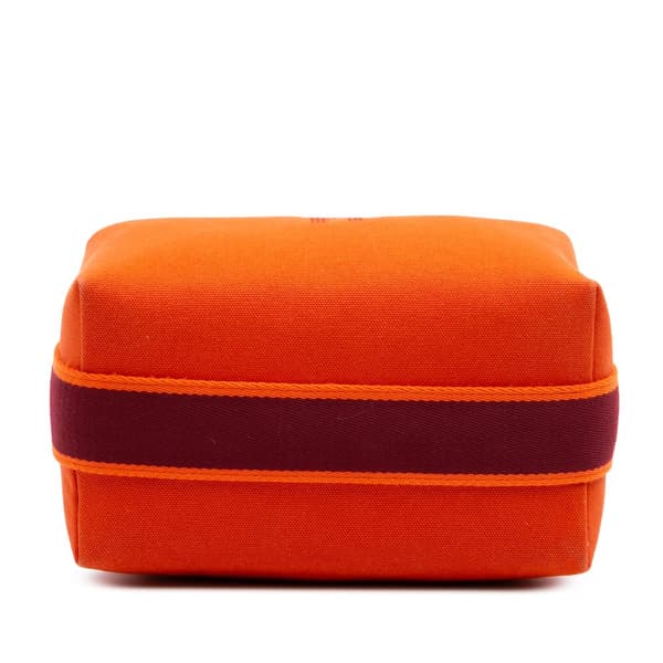 Pre-owned Hermès Small Canvas Bride A Brac Case Orange