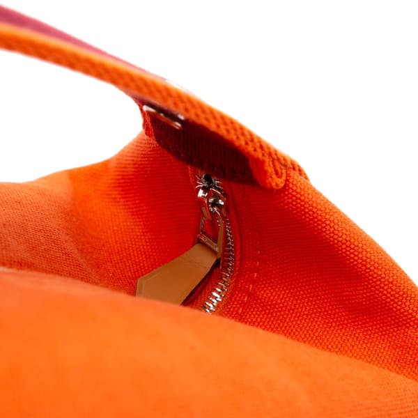 Pre-owned Hermès Small Canvas Bride A Brac Case Orange