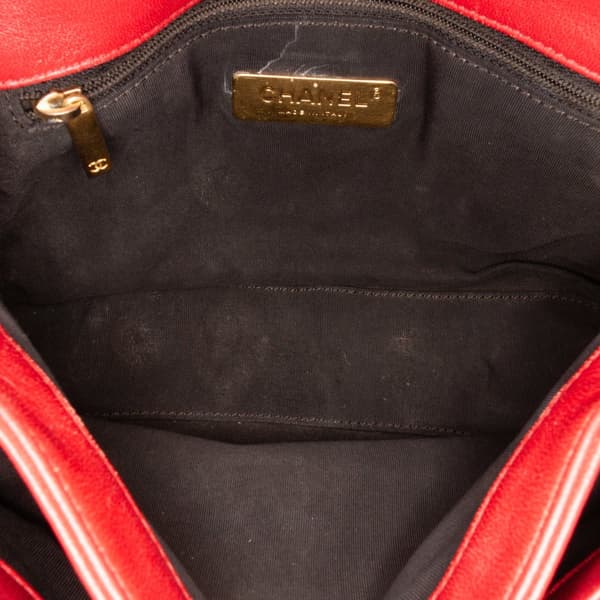 Pre-owned Chanel Small Quilted Lambskin Chain Link Flap Red