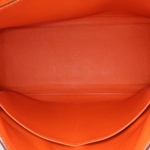Pre-owned Hermès Togo Kelly II Retourne 32 Orange