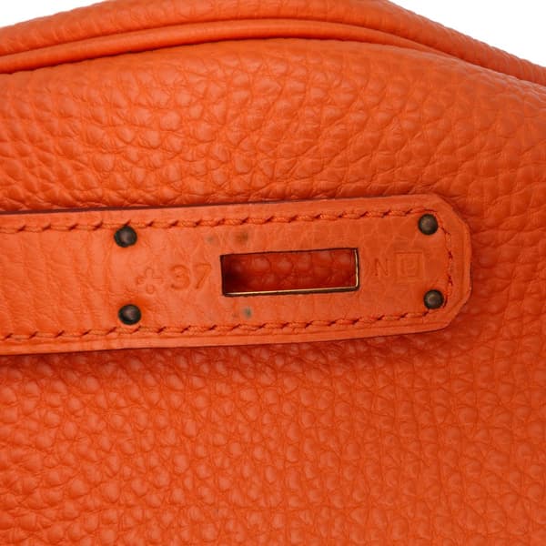 Pre-owned Hermès Togo Kelly II Retourne 32 Orange