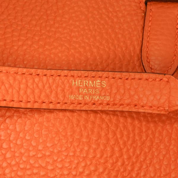 Pre-owned Hermès Togo Kelly II Retourne 32 Orange