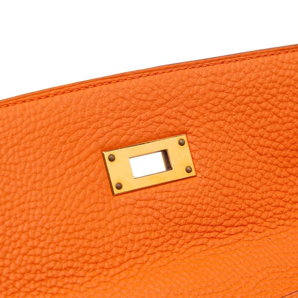 Pre-owned Hermès Togo Kelly II Retourne 32 Orange
