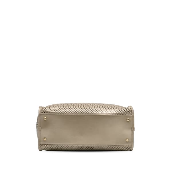 Pre-owned Chanel Perforated Metallic Calfskin Up In The Air Tote Gold