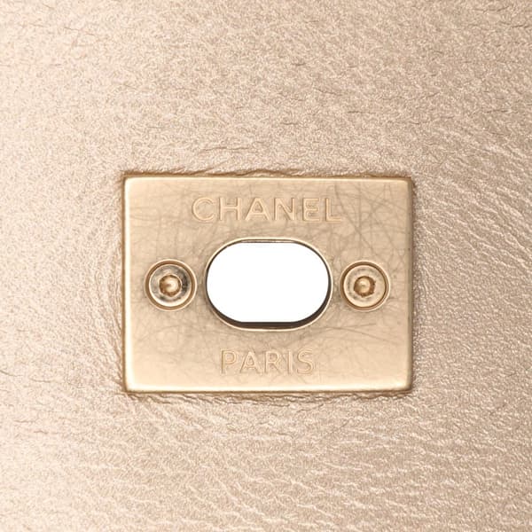 Pre-owned Chanel Perforated Metallic Calfskin Up In The Air Tote Gold