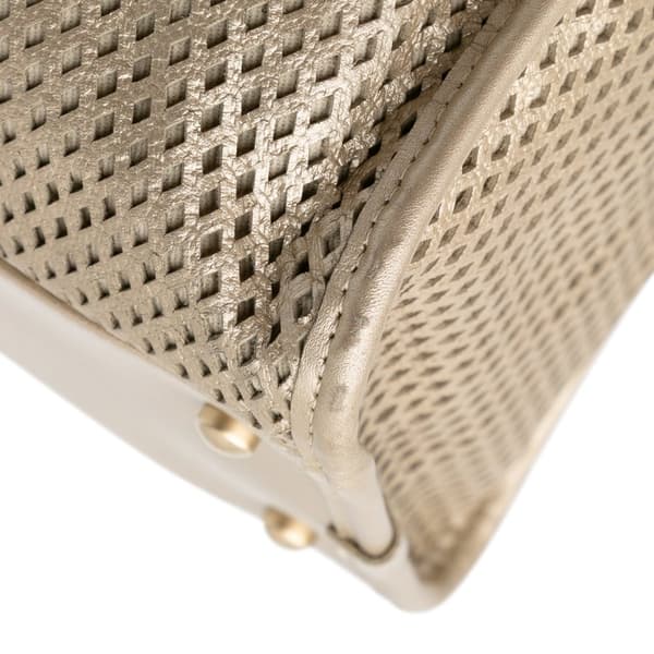 Pre-owned Chanel Perforated Metallic Calfskin Up In The Air Tote Gold