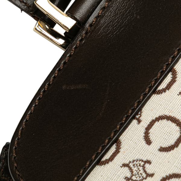 Pre-owned Celine C Macadam Canvas Handbag White