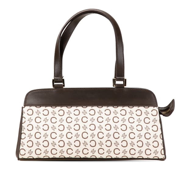Pre-owned Celine C Macadam Canvas Handbag White