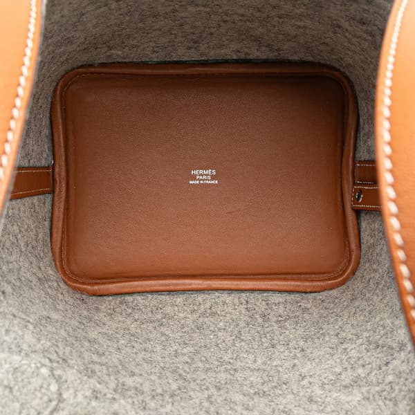 Pre-owned Hermès Feutre and Swift Picotin Lock 18 Gray