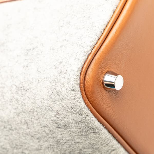 Pre-owned Hermès Feutre and Swift Picotin Lock 18 Gray