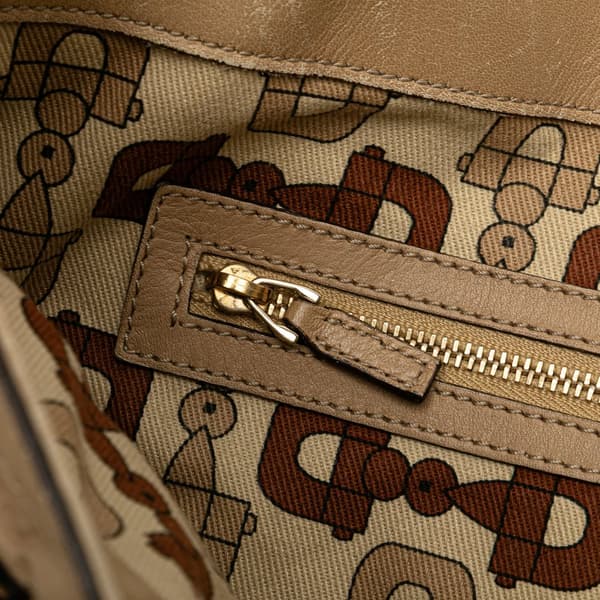Pre-owned Gucci Medium Guccissima Web Britt Satchel Brown