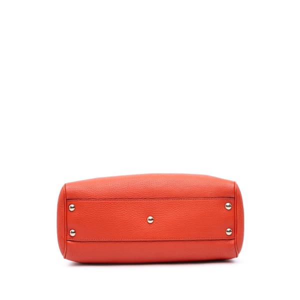 Pre-owned Gucci Small Calfskin Bamboo Shopper Satchel Orange