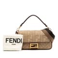 Pikkukuva 10 / 10: Pre-owned Fendi Medium Embroidered Canvas Baguette Satchel Brown