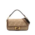 Pikkukuva 1 / 10: Pre-owned Fendi Medium Embroidered Canvas Baguette Satchel Brown