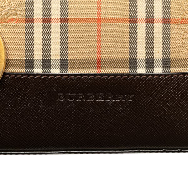 Pre-owned Burberry Haymarket Check Canvas Handbag Brown