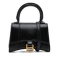 Miniatyrbillede 1 af 9: Pre-owned Balenciaga Mini Leather Hourglass Top Handle Bag Black