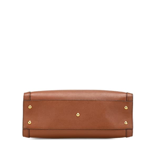 Pre-owned Gucci Small Leather Bamboo Diana Satchel Brown