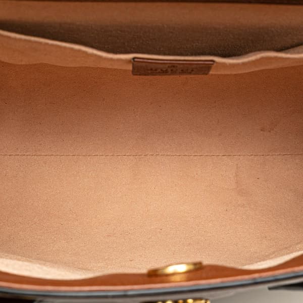 Pre-owned Gucci Small Leather Bamboo Diana Satchel Brown