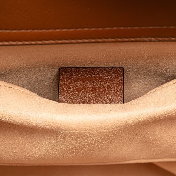 Pre-owned Gucci Small Leather Bamboo Diana Satchel Brown