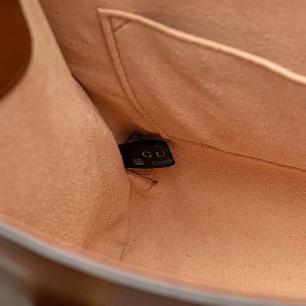 Pre-owned Gucci Small Leather Bamboo Diana Satchel Brown