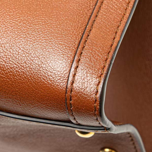Pre-owned Gucci Small Leather Bamboo Diana Satchel Brown